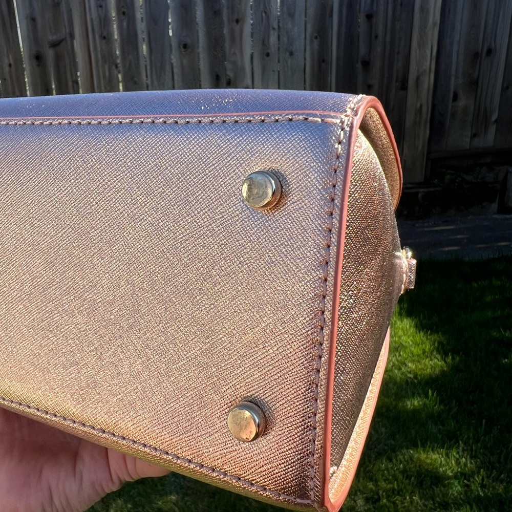 KATE SPADE ROSE GOLD METALLIC SATCHEL - Picture 8 of 13